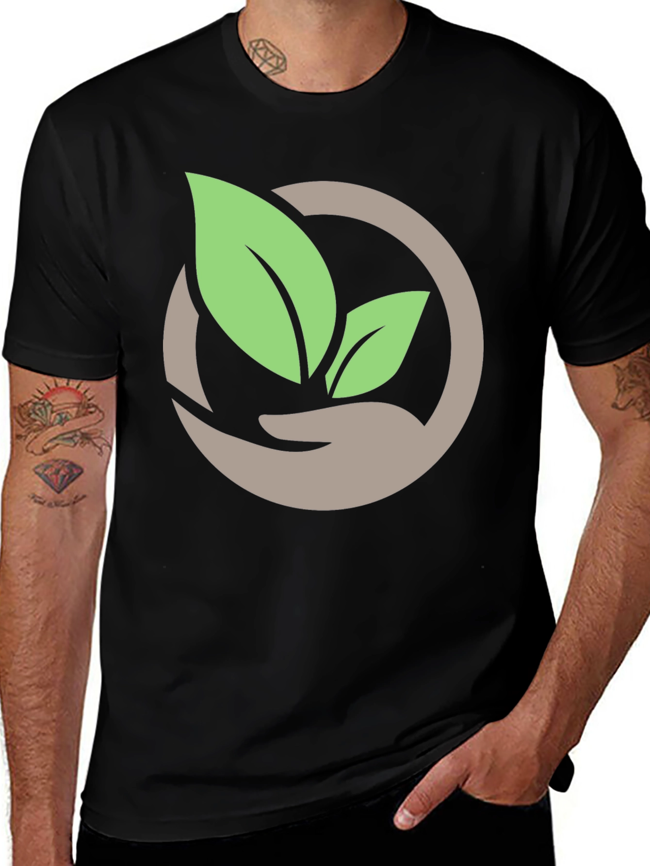 Eco-Friendly Leaf Graphic T-Shirt