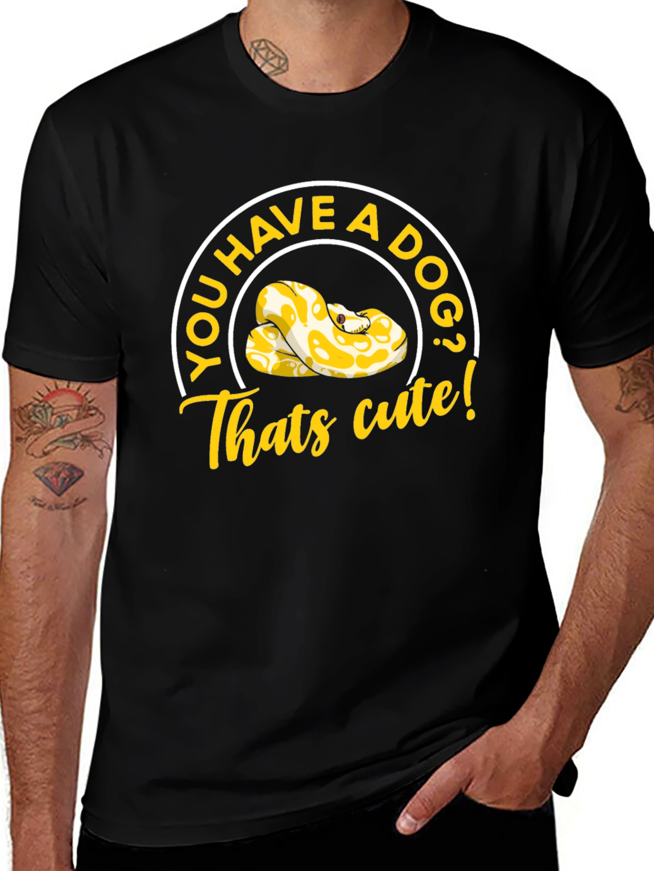 Variant 16 of Cute Snake T-Shirt - 'You Have a Dog?' Graphic Tee