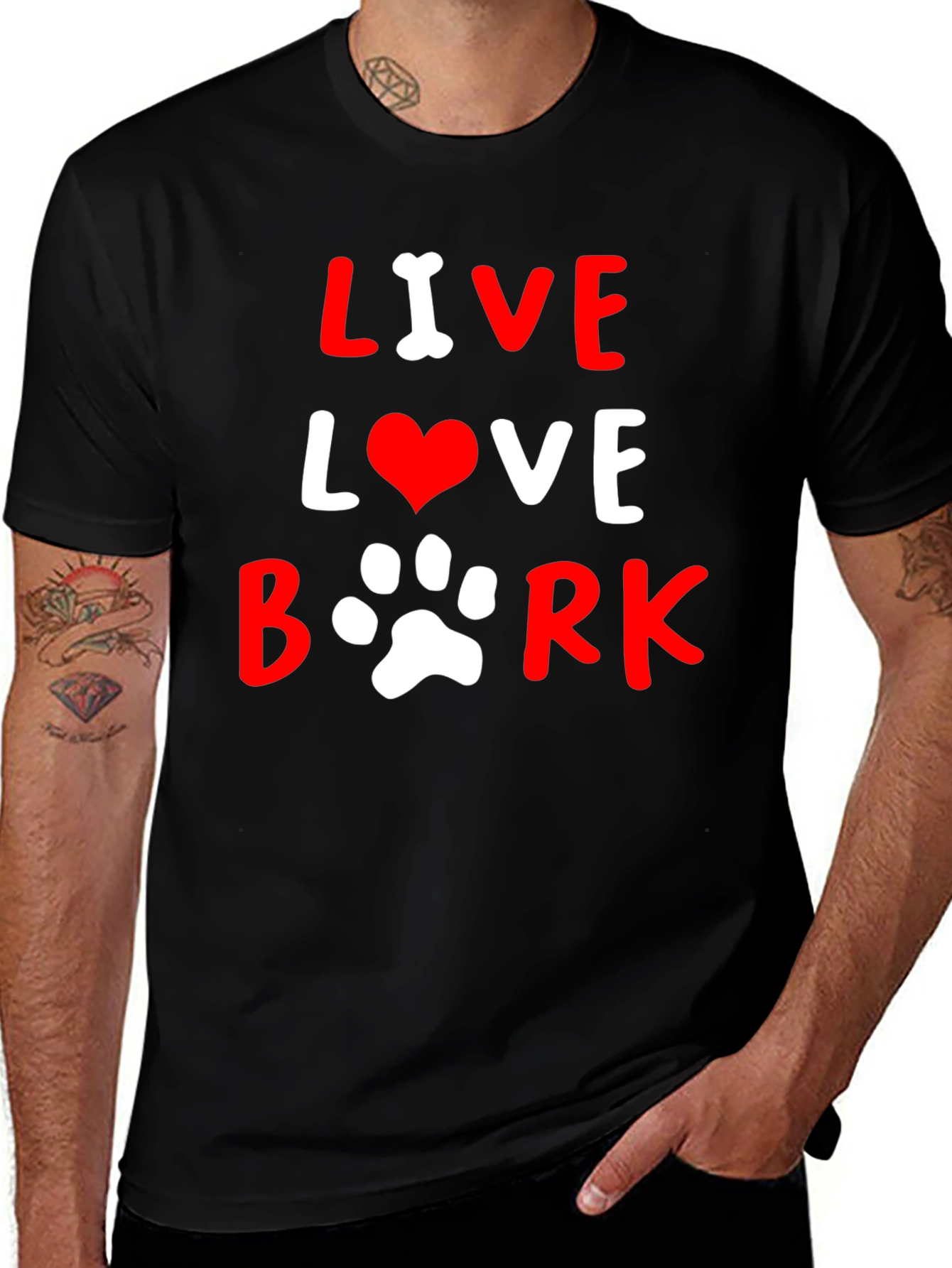 Variant 26 of Live Love Bark T-Shirt - Dog Lover Tee