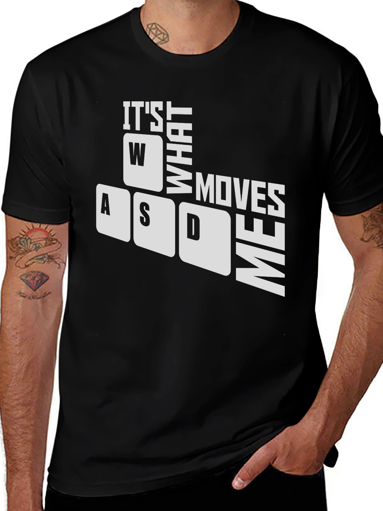 Variant 5 of Gamer WASD T-Shirt - It's What Moves Me Gaming Tee
