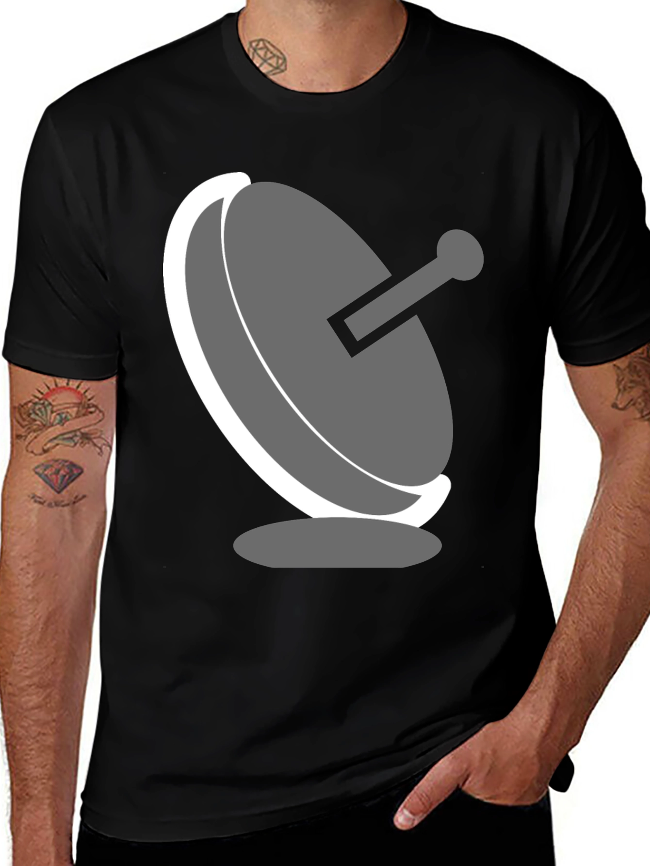Satellite Dish Graphic T-Shirt - Modern Tech Tee