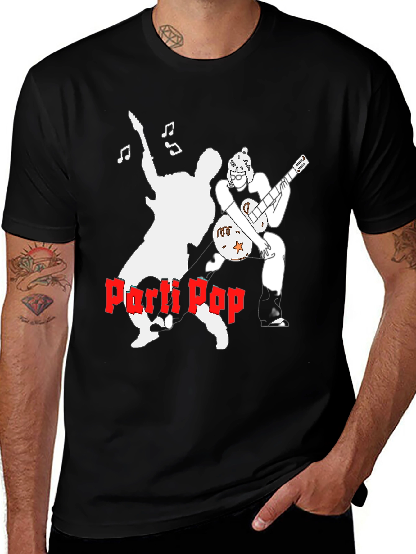 Variant 12 of Parti Pop Graphic Tee - Black Cotton T-Shirt