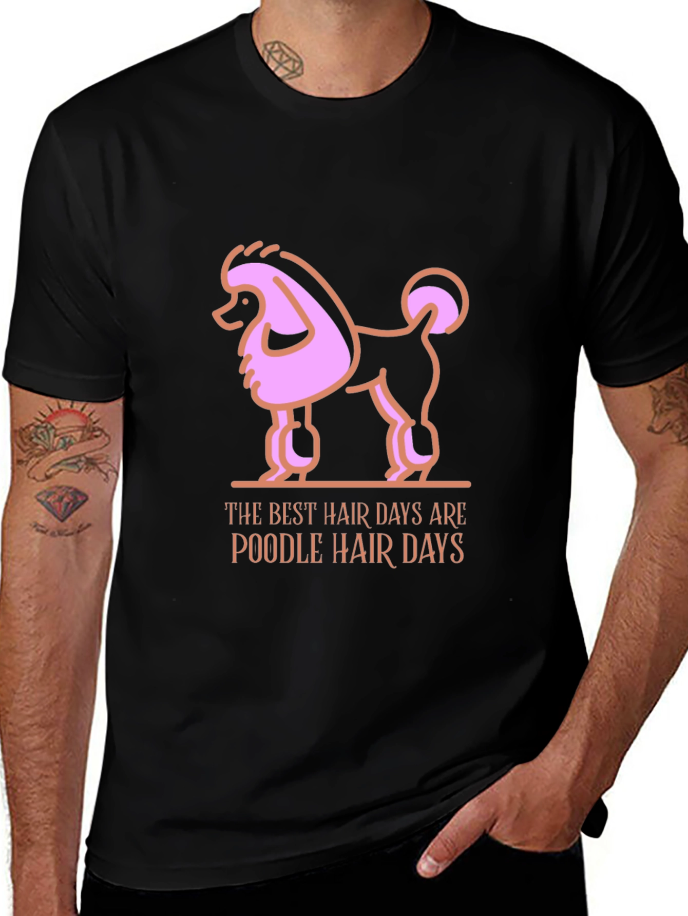 Variant 17 of Poodle Hair Days Black T-Shirt
