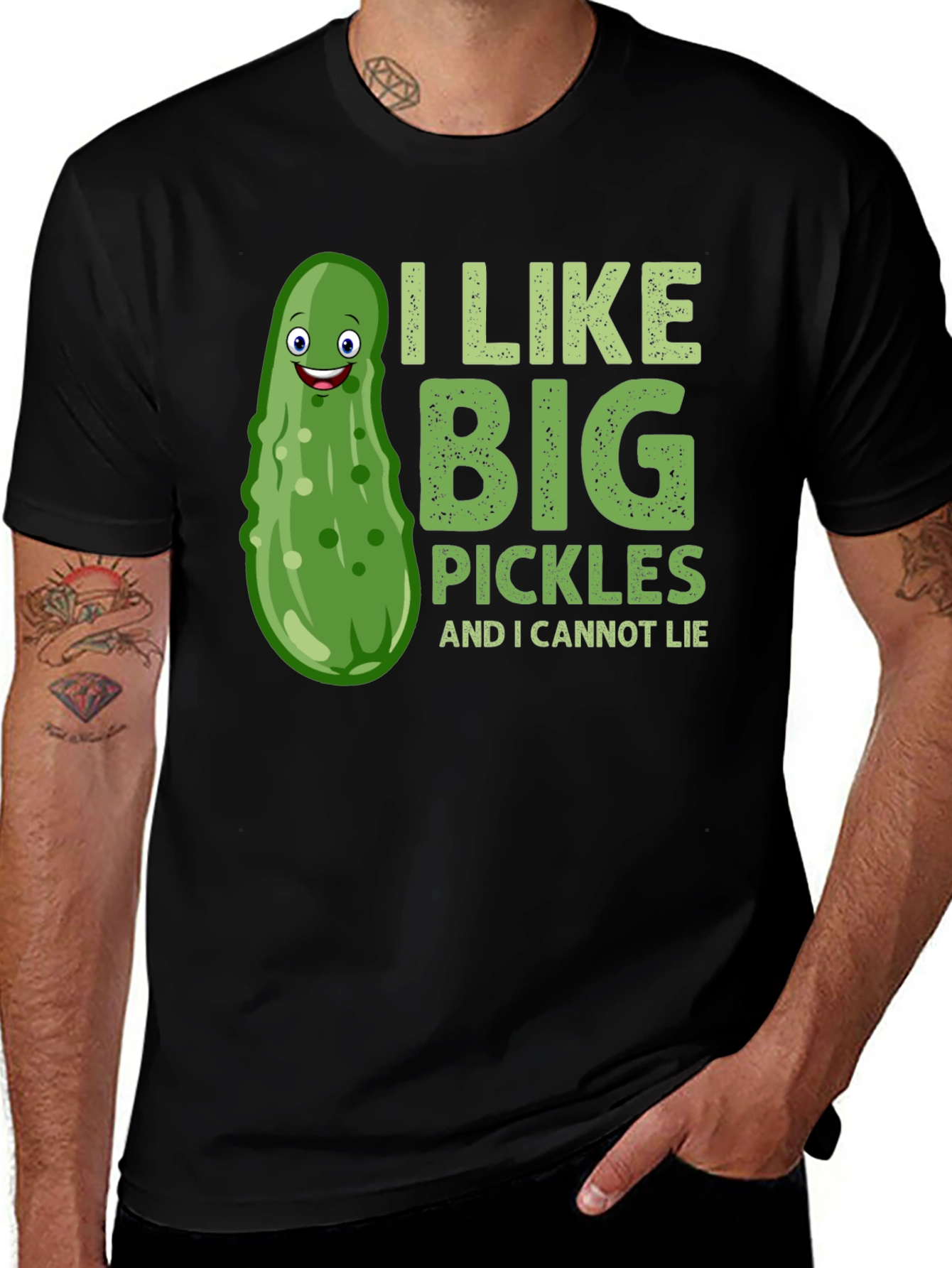 Variant 9 of Funny Pickle T-Shirt - I Like Big Pickles Tee