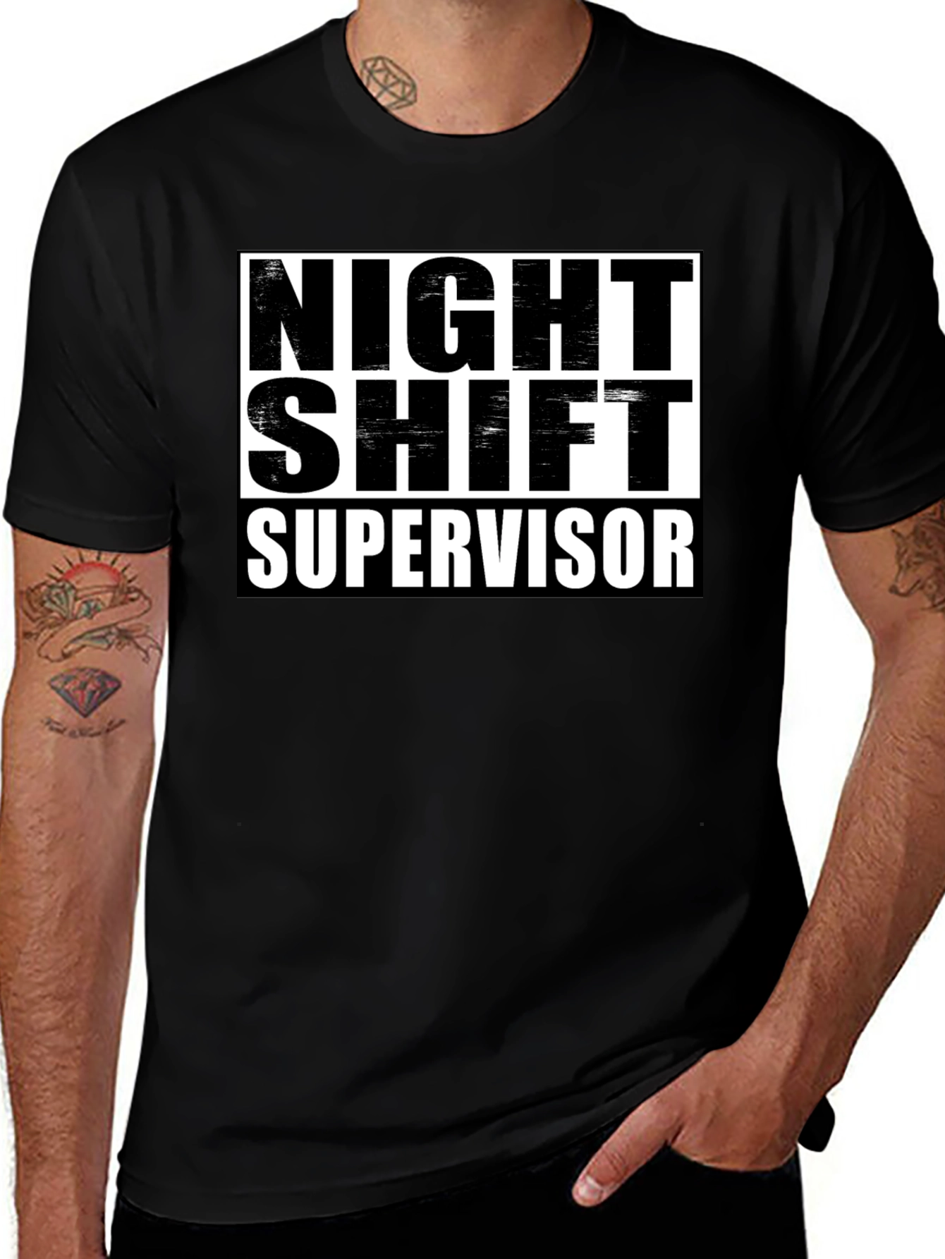 Variant 10 of Night Shift Supervisor Black T-Shirt