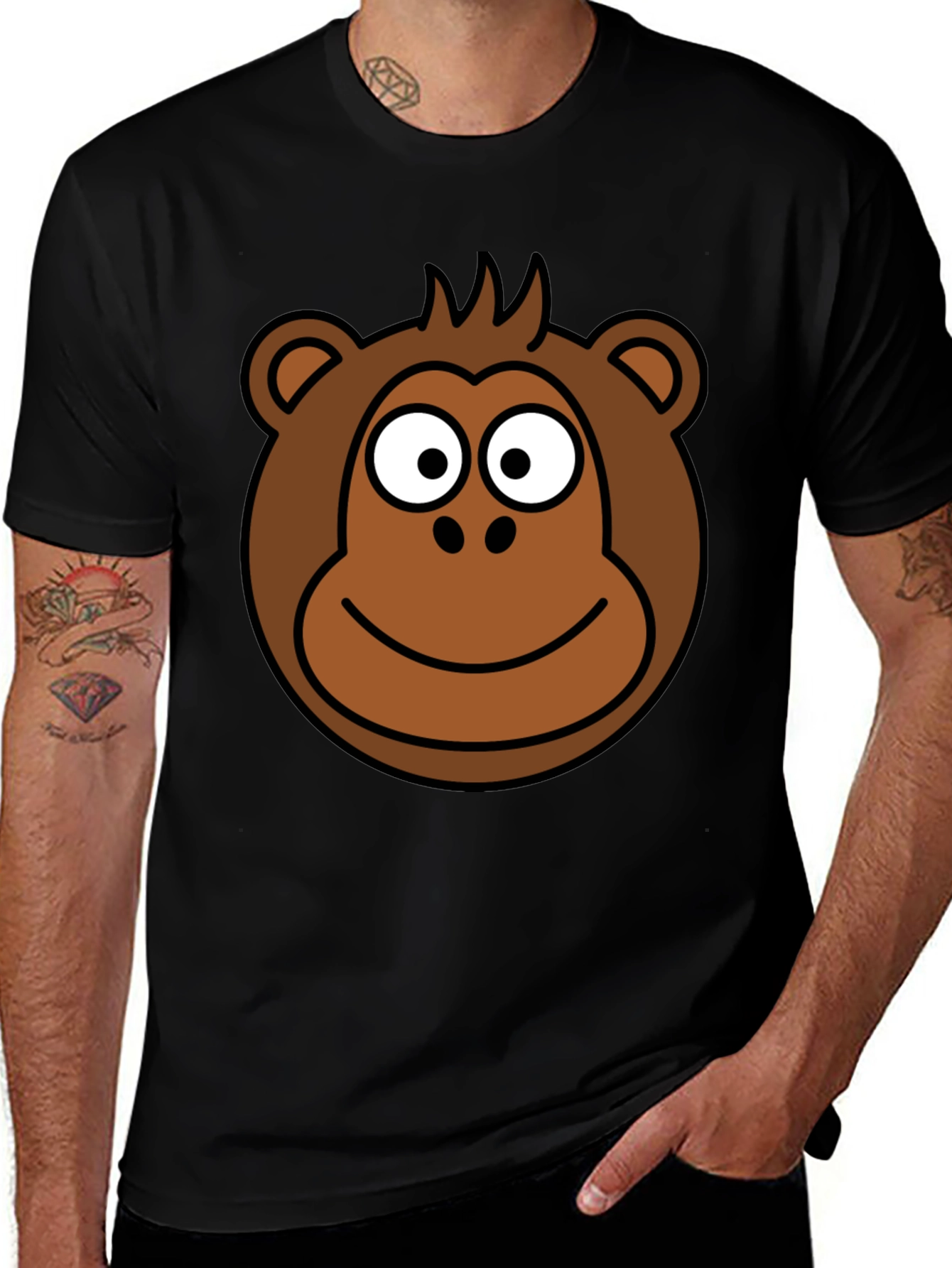 Variant 20 of Monkey Graphic Tee - Black T-Shirt
