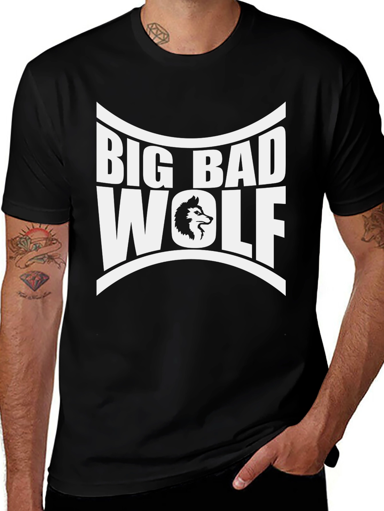 Variant 8 of Big Bad Wolf Graphic Tee - Black