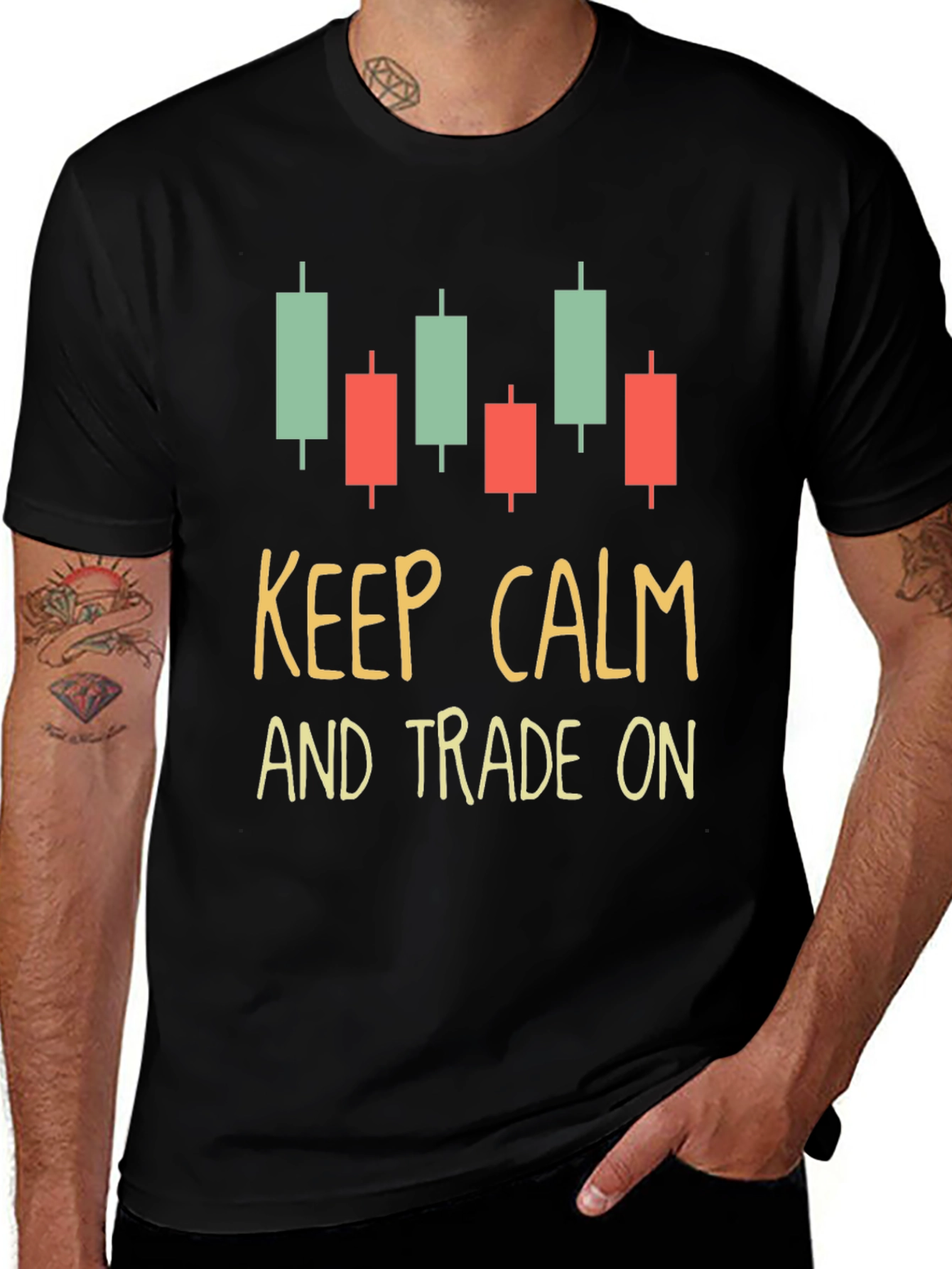 Keep Calm and Trade On Black Graphic Tee
