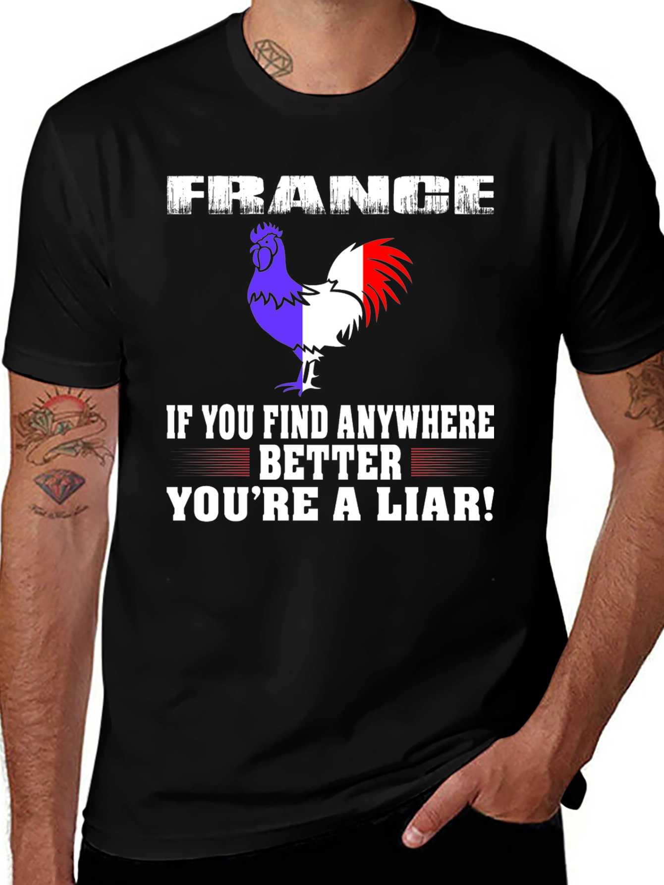 France Graphic T-Shirt -  Men's Black Tee