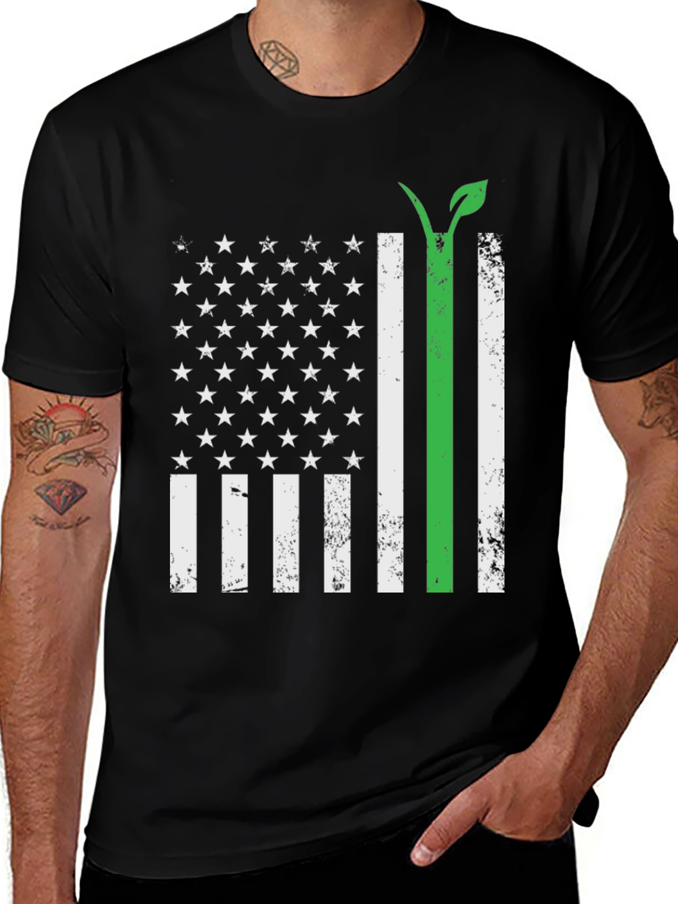 Variant 6 of Vegan USA Flag T-Shirt