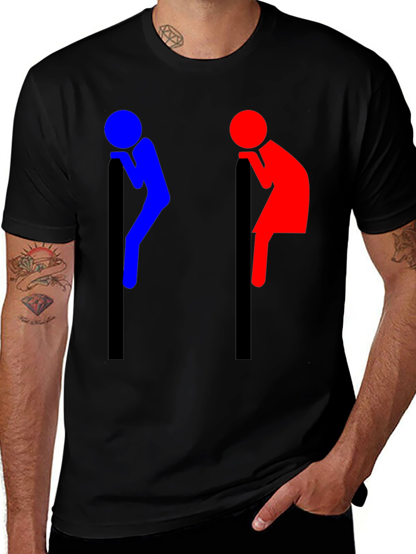 Variant 2 of Funny Leaning People Graphic T-Shirt