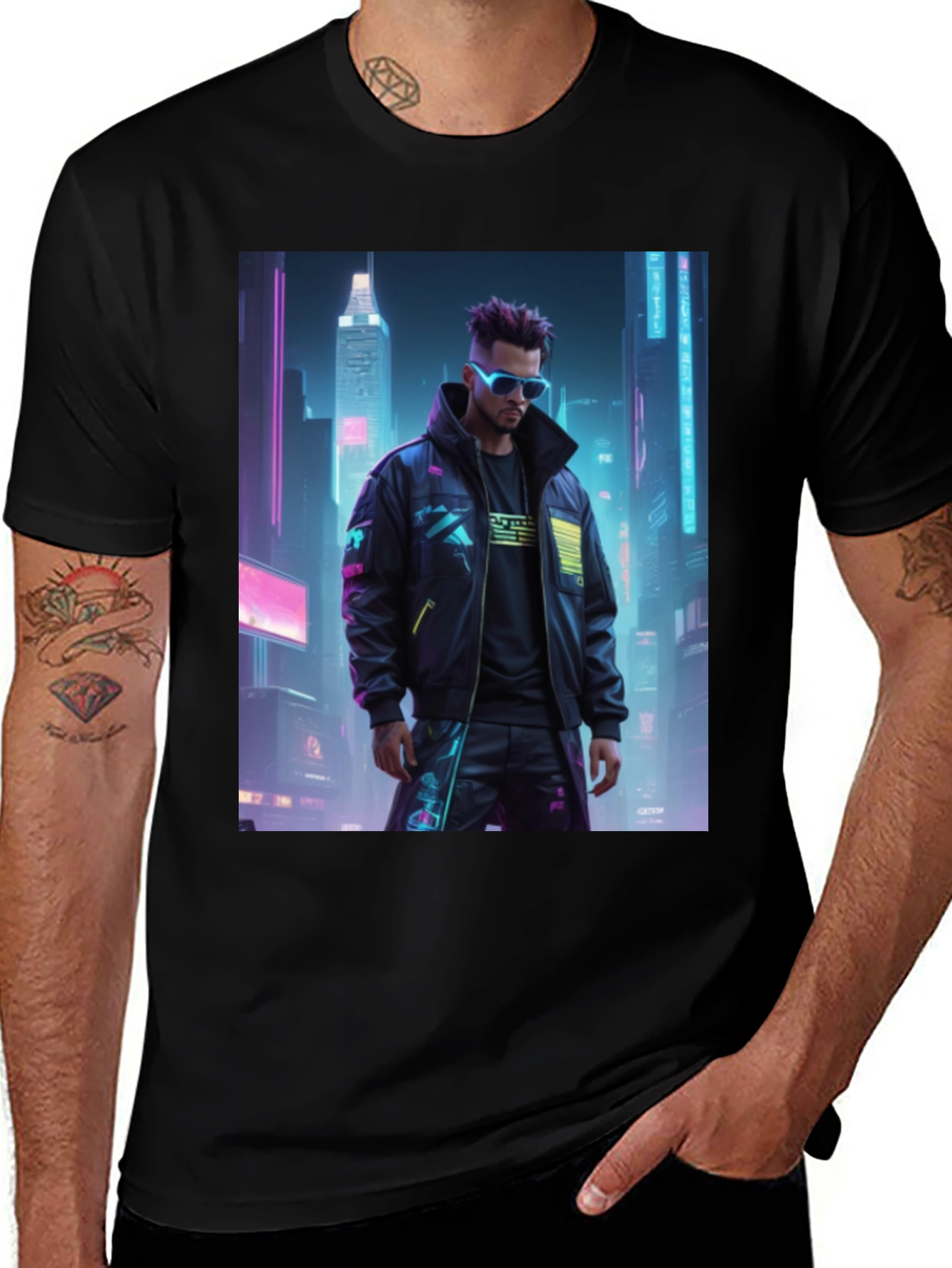Variant 24 of Cyberpunk Cityscape Graphic T-Shirt
