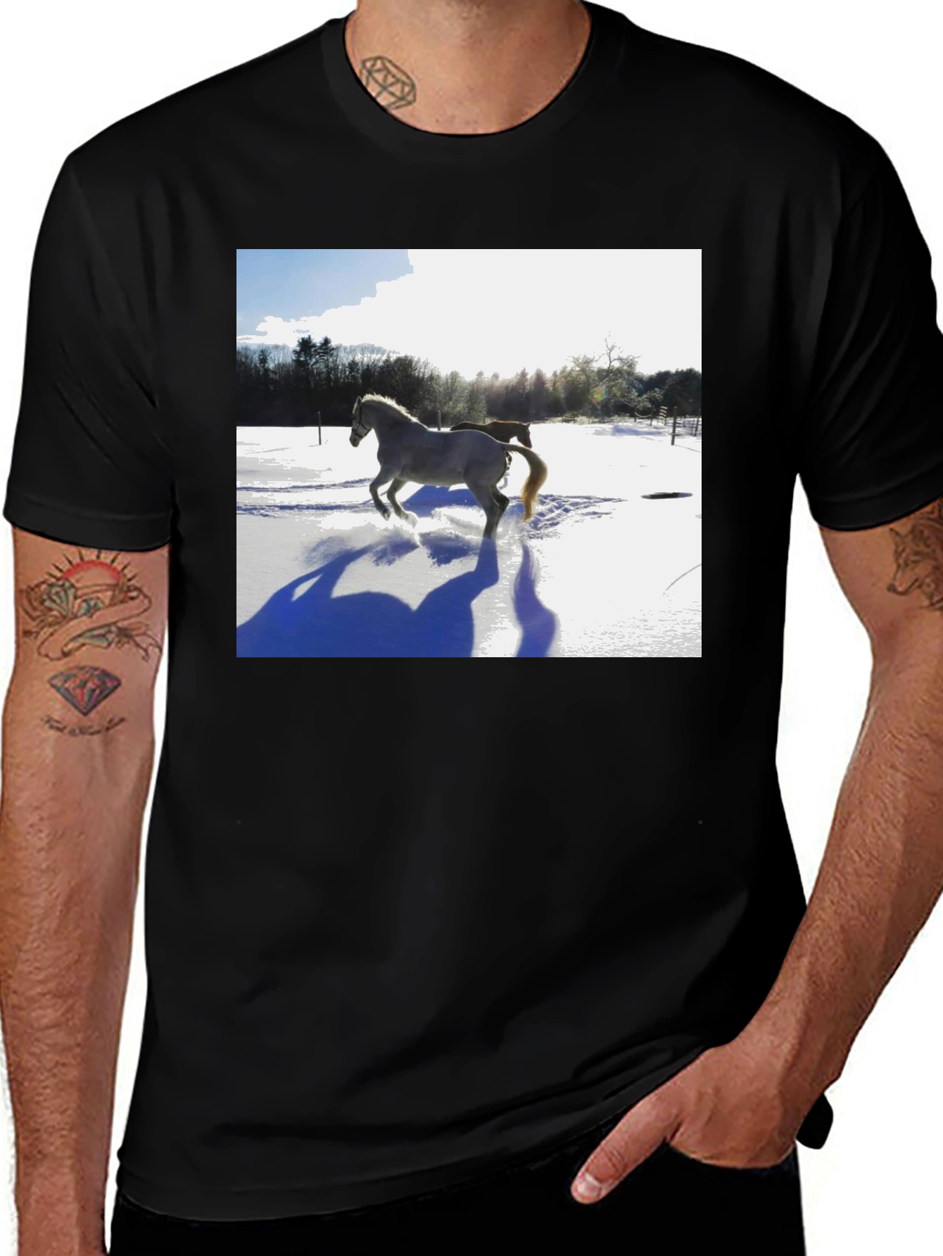 Variant 8 of Horse in Snow Graphic T-Shirt