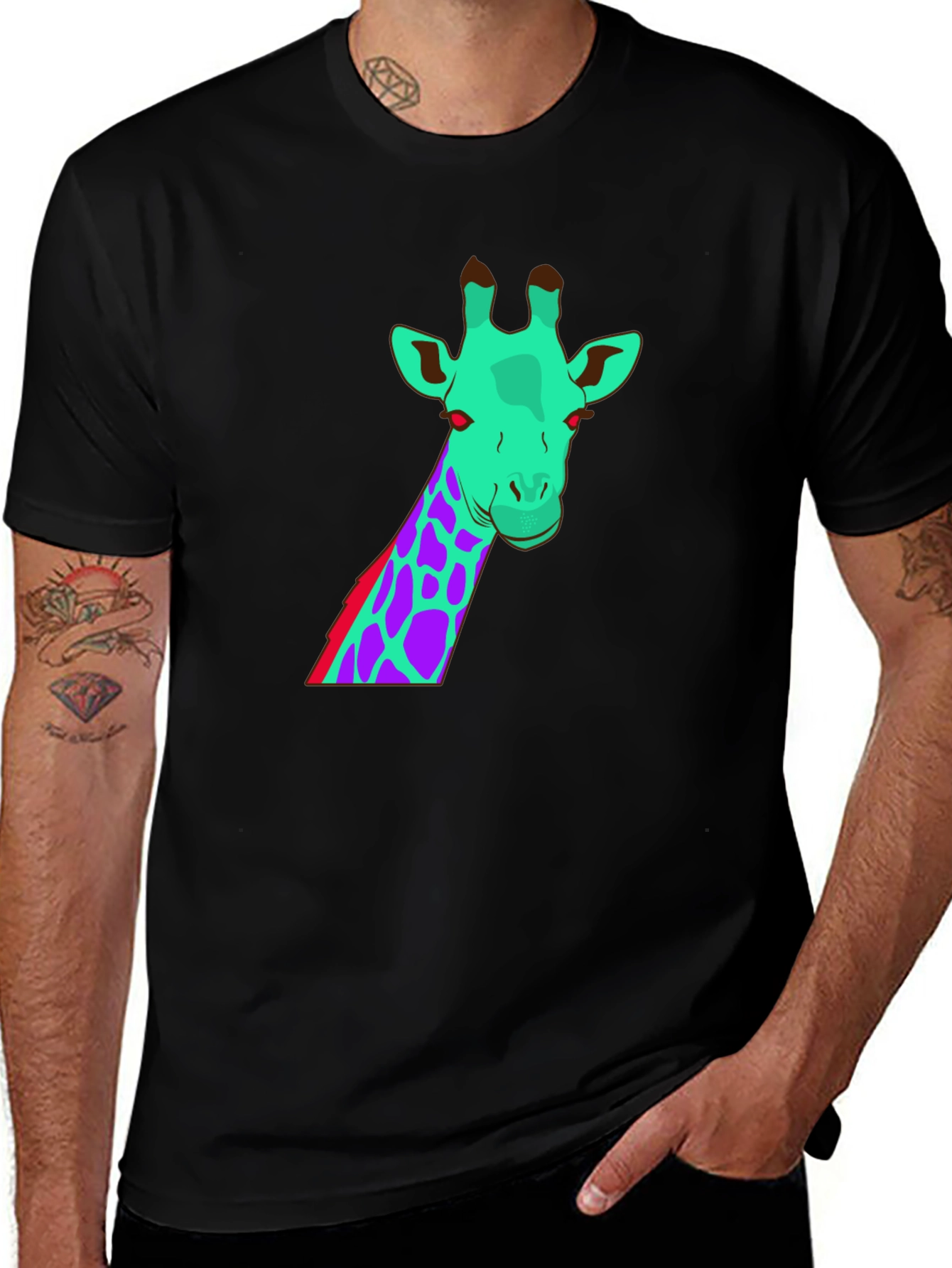 Variant 29 of Funky Giraffe Graphic Tee - Unique Design
