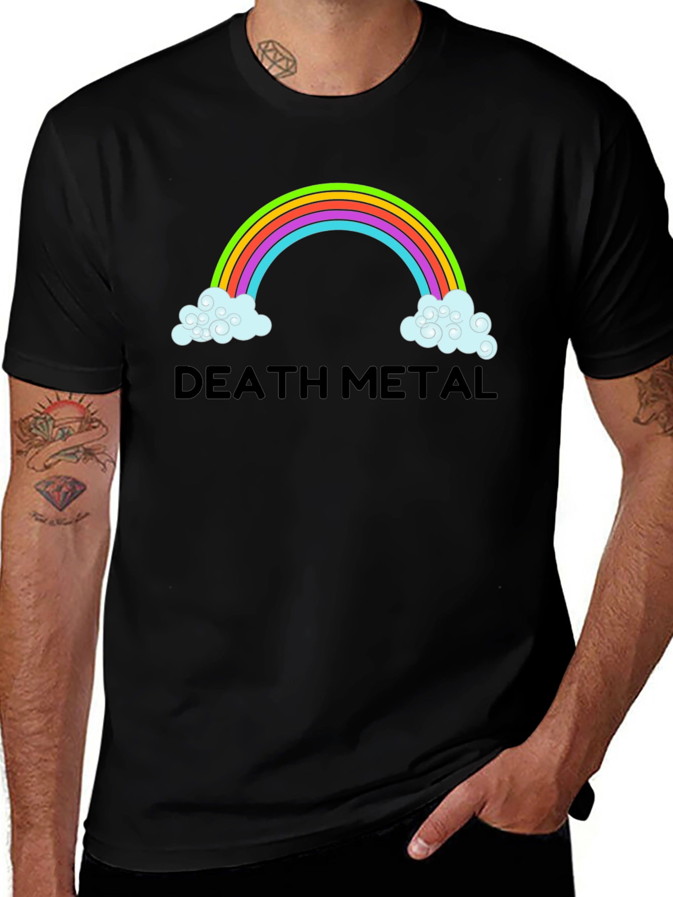Variant 29 of Death Metal Rainbow T-Shirt - Men's Black Tee