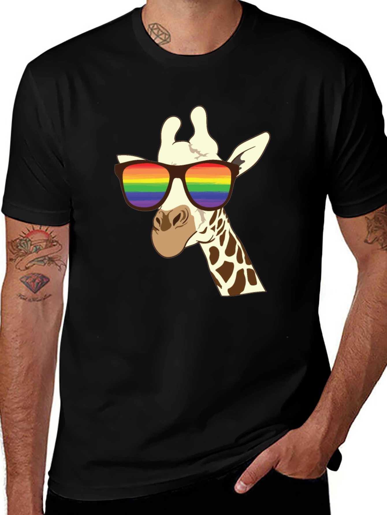 Variant 2 of Cool Giraffe LGBTQ Pride T-Shirt