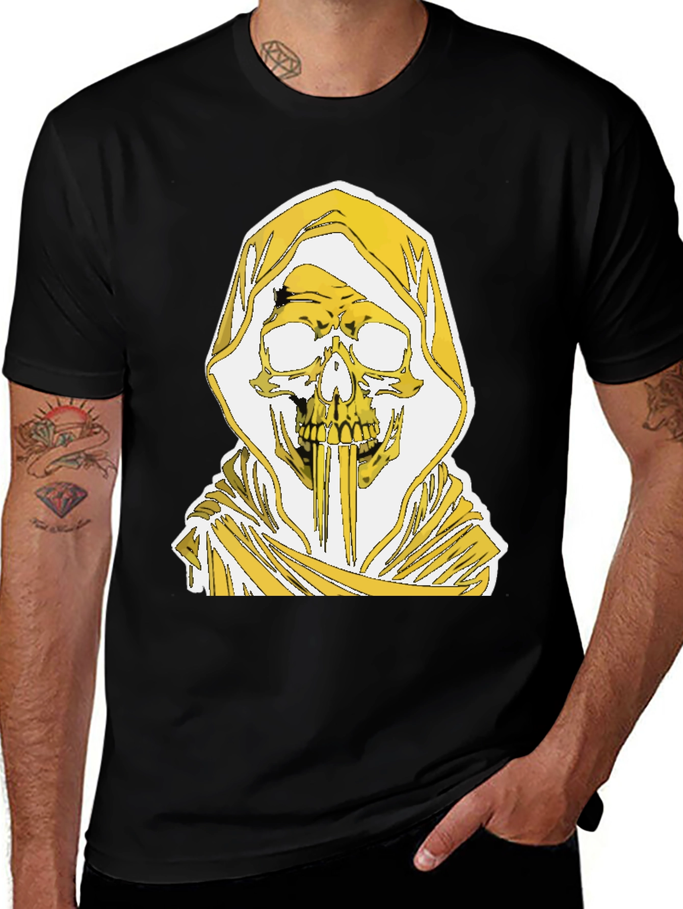 Variant 16 of Grim Reaper Gold Skull Graphic Tee