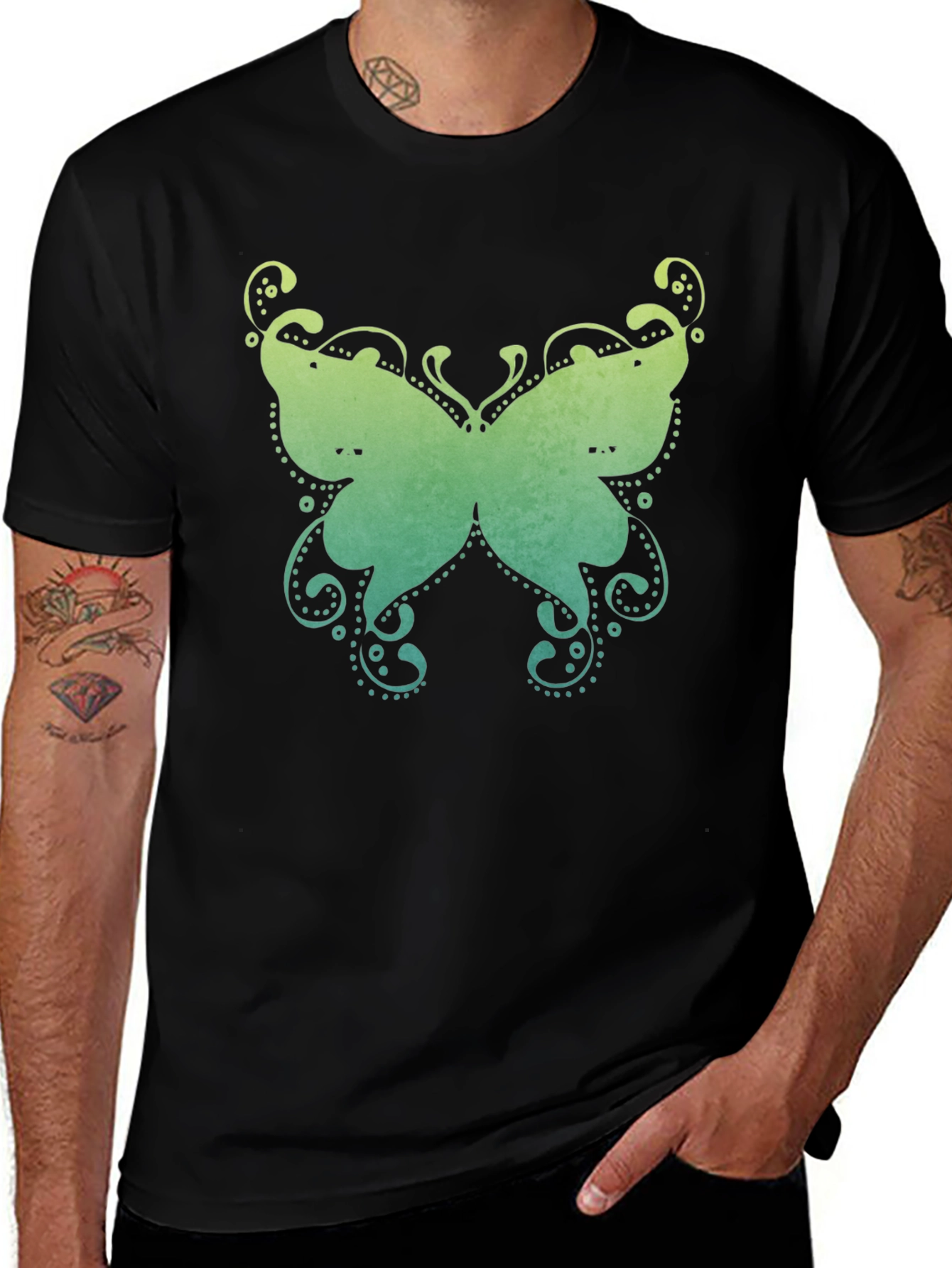 Variant 27 of Butterfly Graphic Black T-Shirt