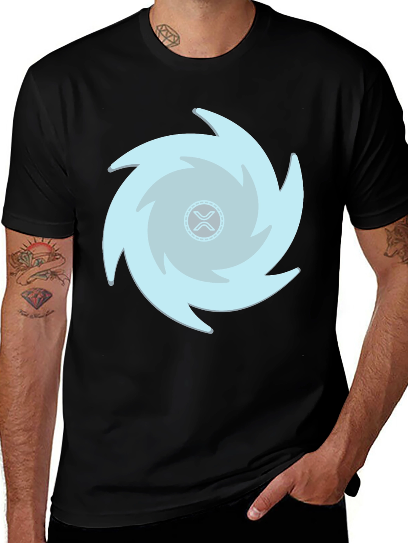 Crypto Ripple Whirlwind Black T-Shirt