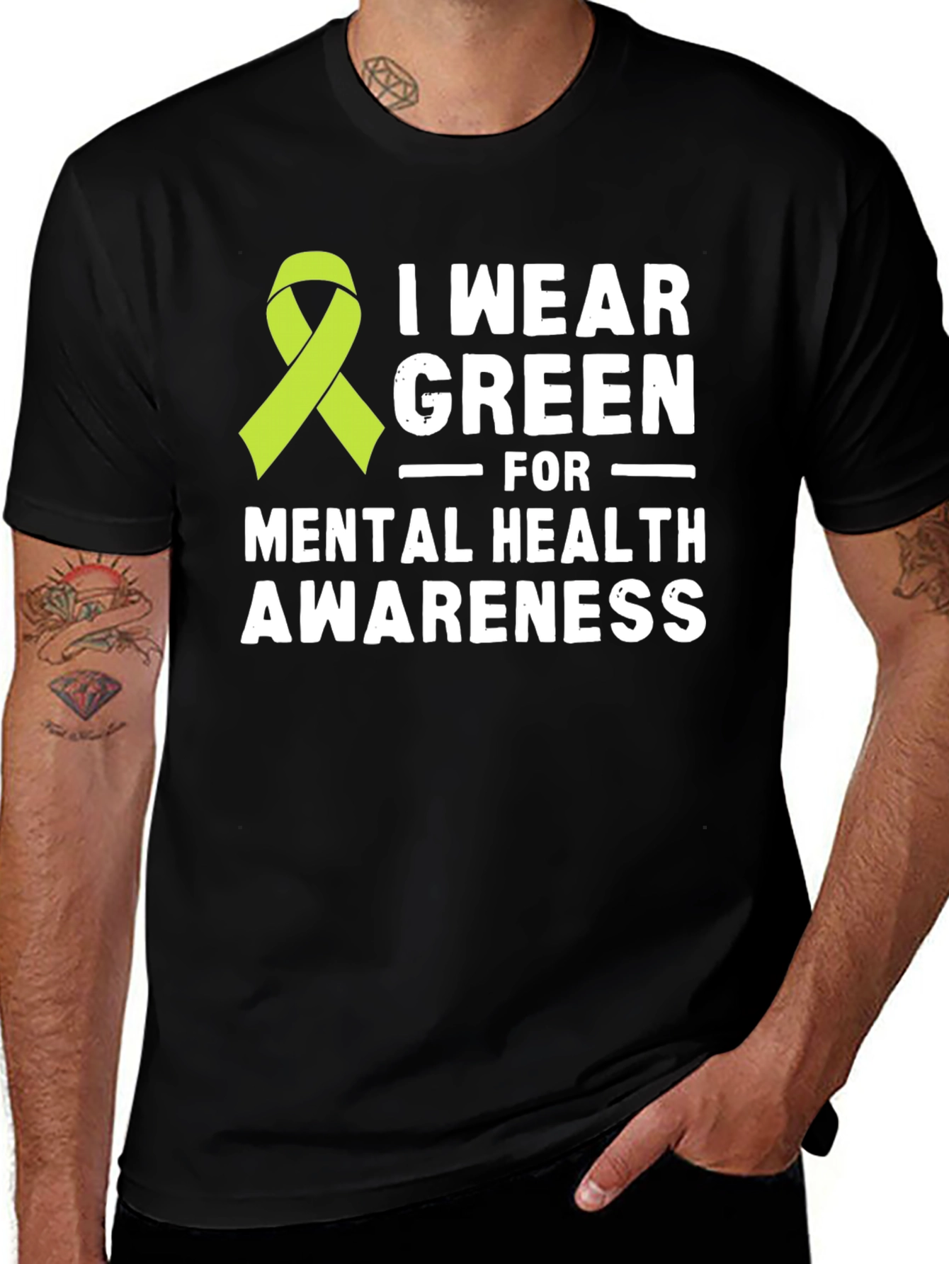 Variant 19 of Mental Health Awareness Green Ribbon T-Shirt