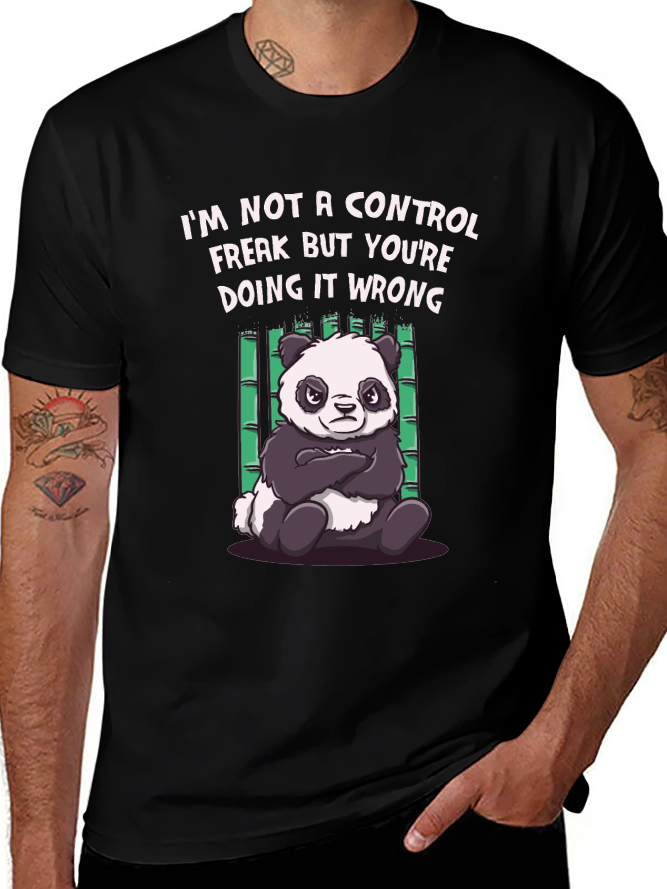 Variant 17 of Funny Panda Control Freak Graphic T-Shirt