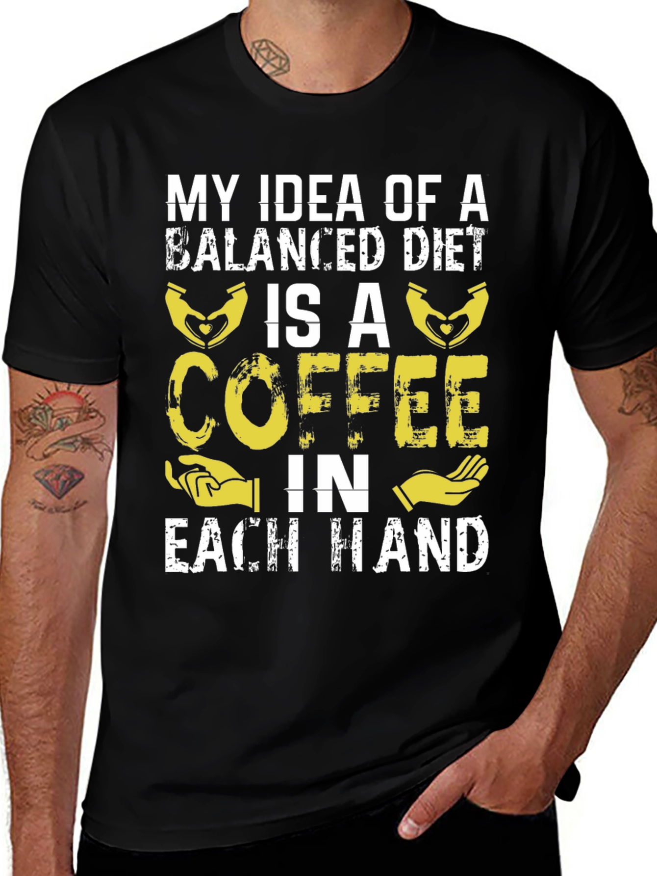 Variant 18 of Coffee Balanced Diet T-Shirt Funny Graphic Tee