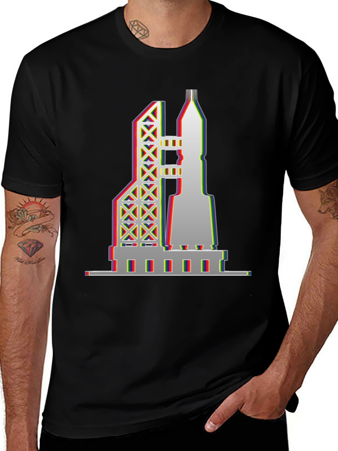 Variant 11 of Retro Rocket Launch T-Shirt - Space Exploration