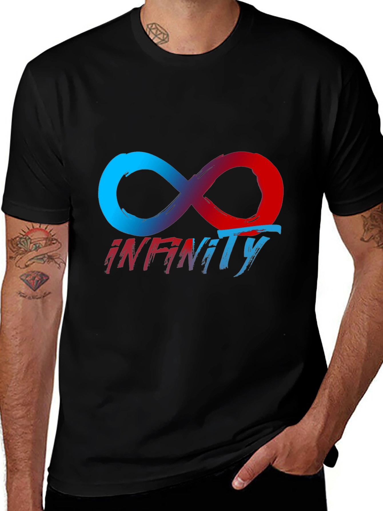 Variant 4 of Infinity Symbol Graphic Tee - Black Casual T-Shirt