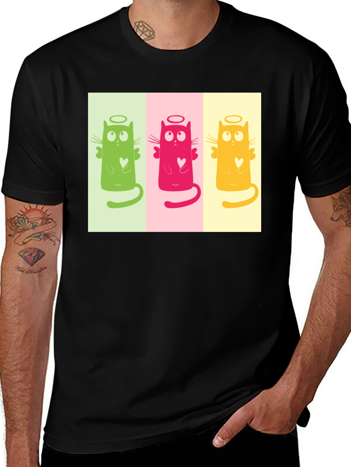 Variant 11 of Angel Cat Trio Graphic Tee
