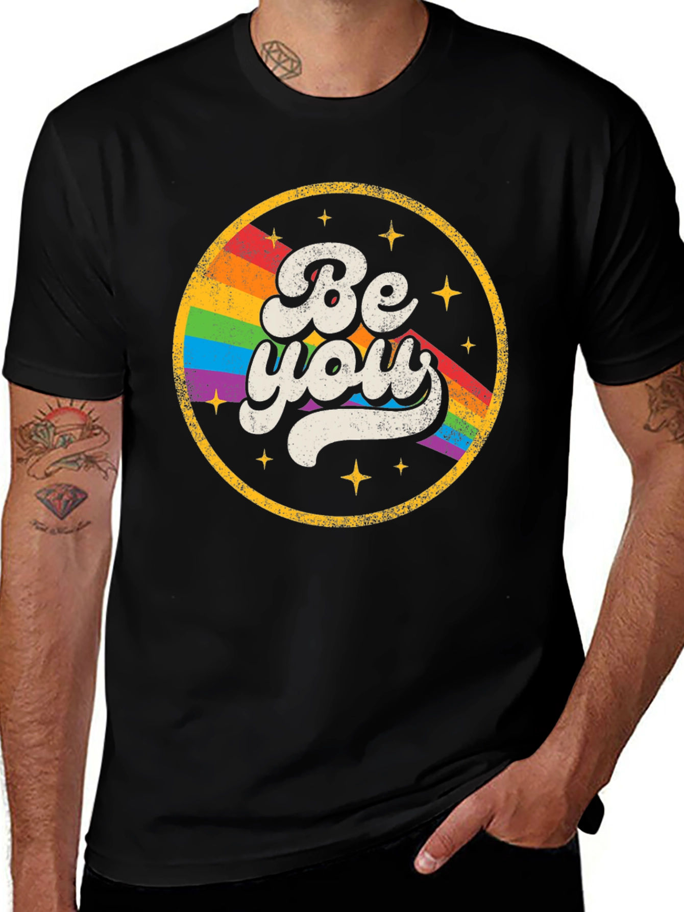 Variant 5 of Be You Rainbow Graphic Tee