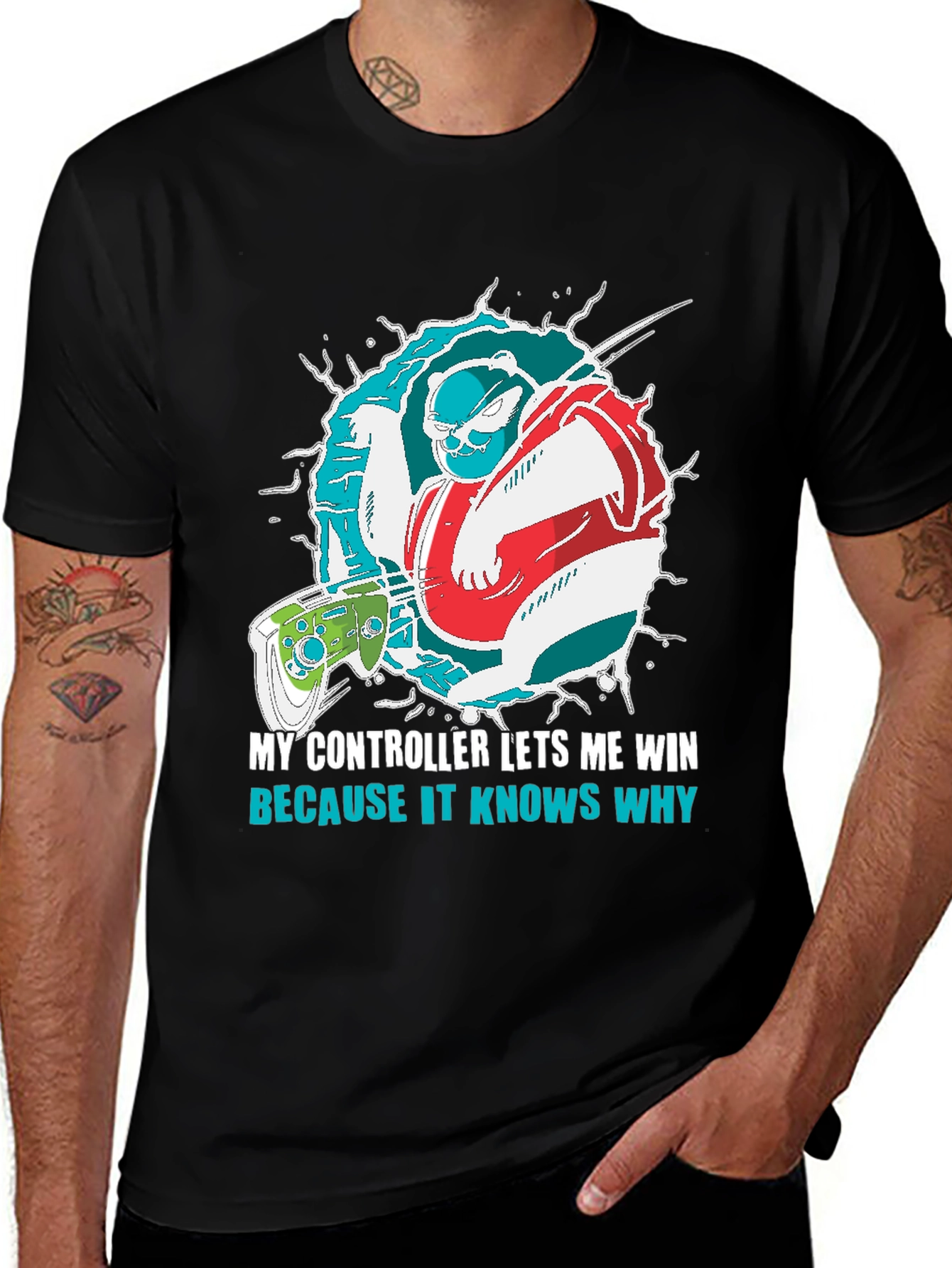 Variant 7 of Gaming Controller T-Shirt - Let Me Win