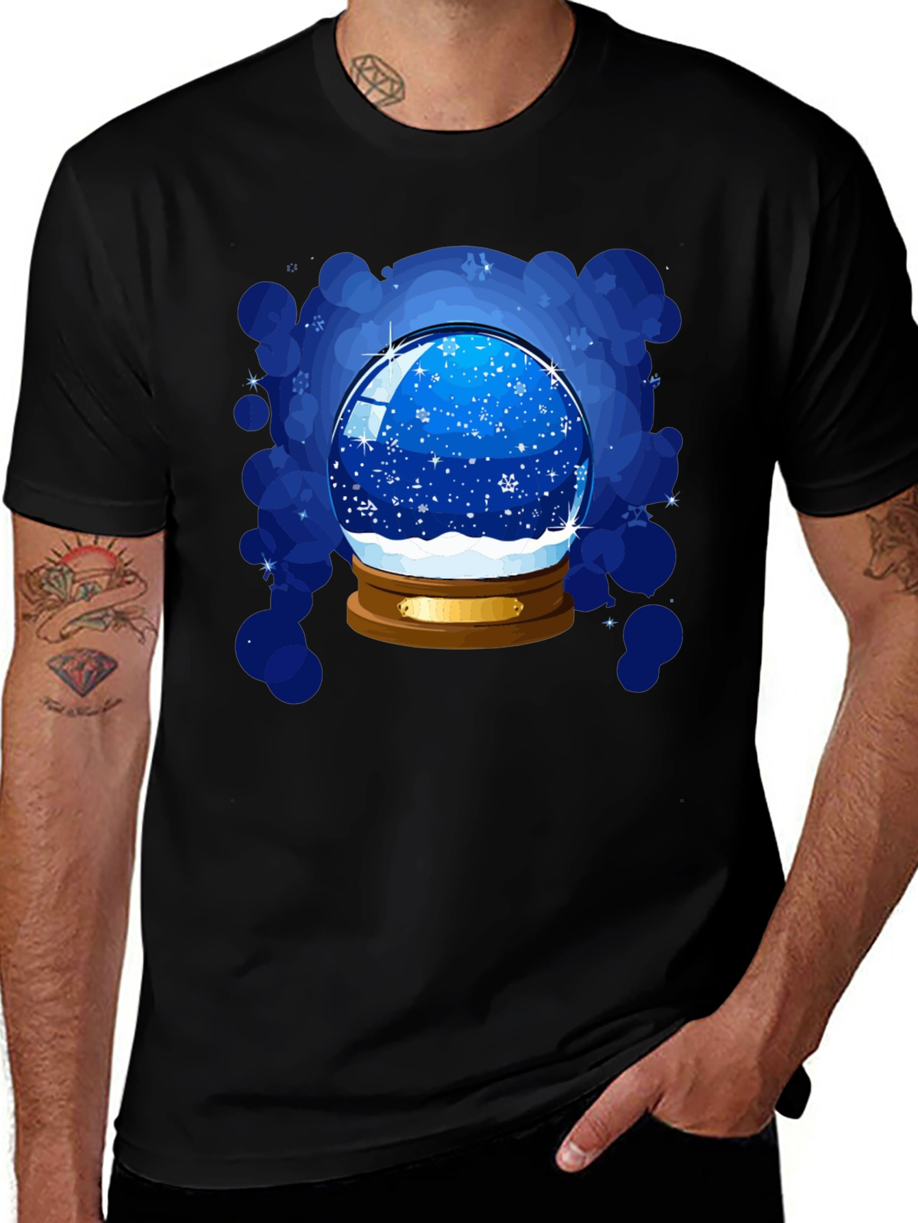 Variant 23 of Snow Globe Graphic Tee - Winter Wonderland Shirt