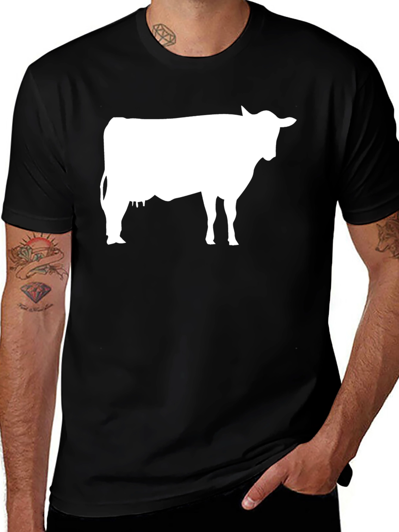 Variant 26 of Cow Graphic Tee - Black Unisex T-Shirt