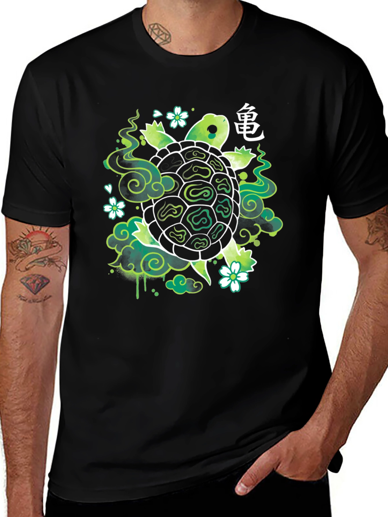 Variant 16 of Turtle Graphic Tee - Unique Green Design