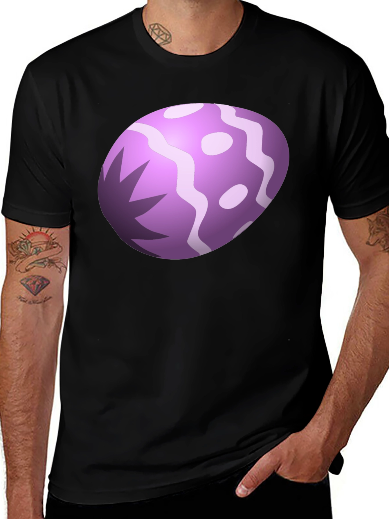 Variant 12 of Fun Egg Graphic Black T-Shirt