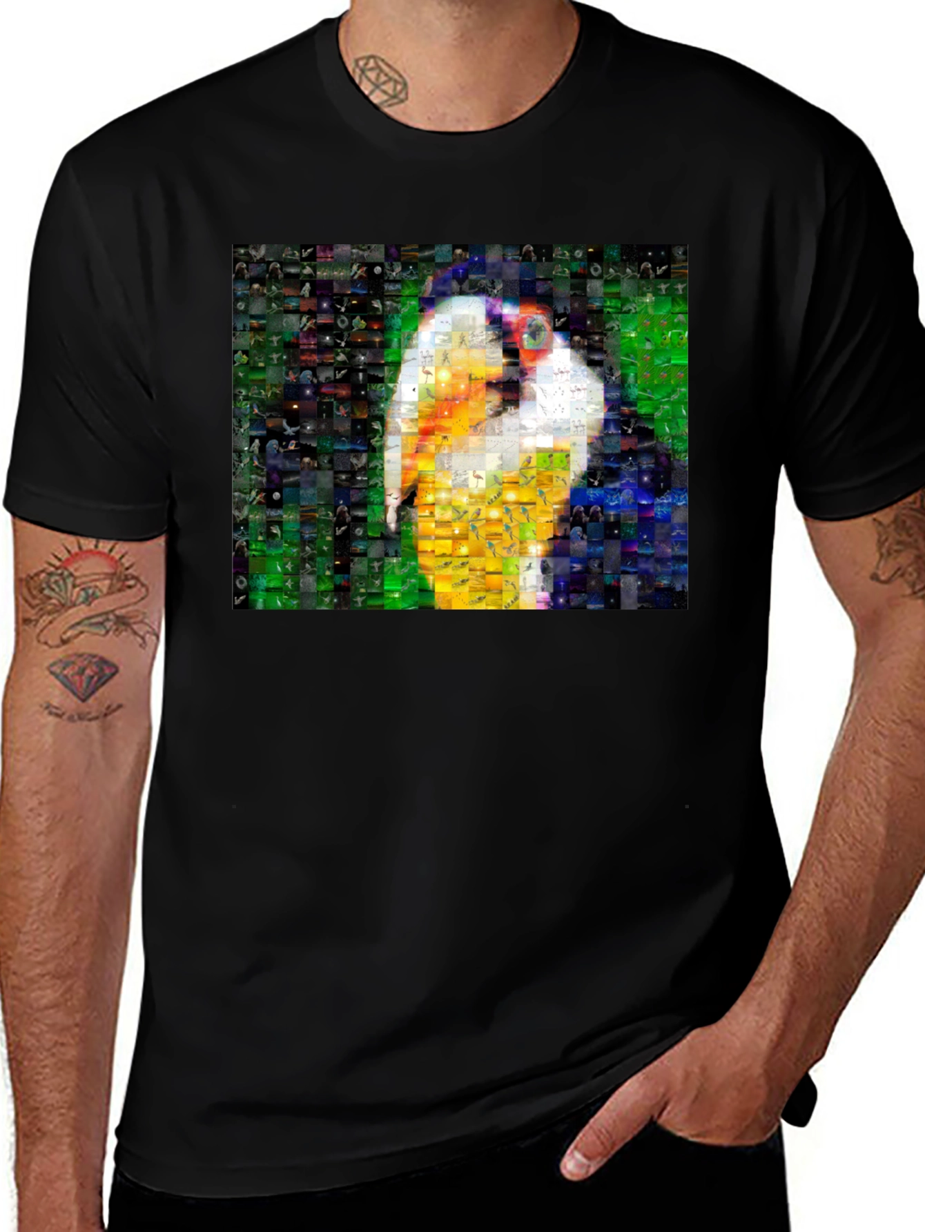 Variant 6 of Mosaic Bird Graphic Tee - Unique Art T-Shirt