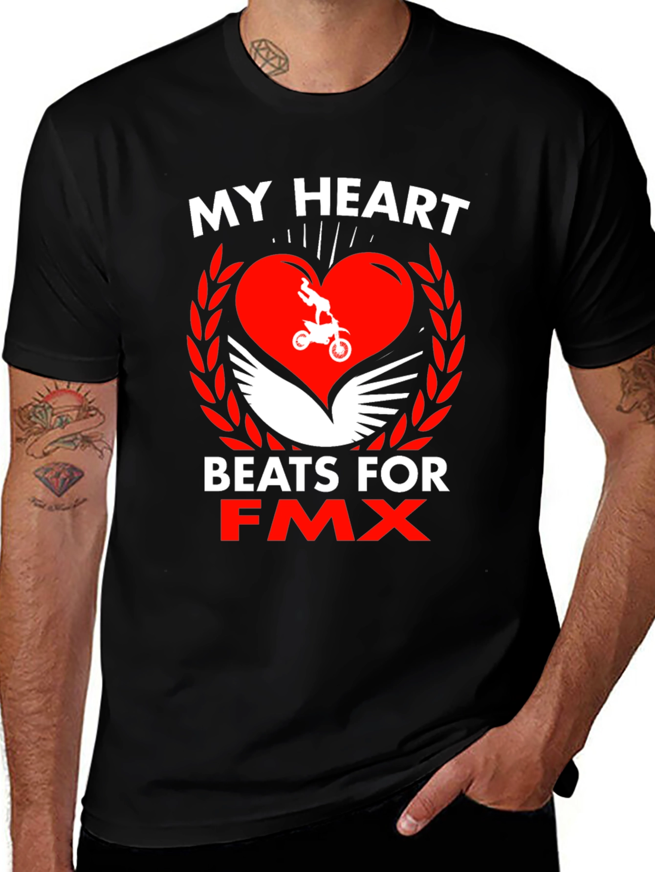 Variant 2 of My Heart Beats for FMX Black T-Shirt