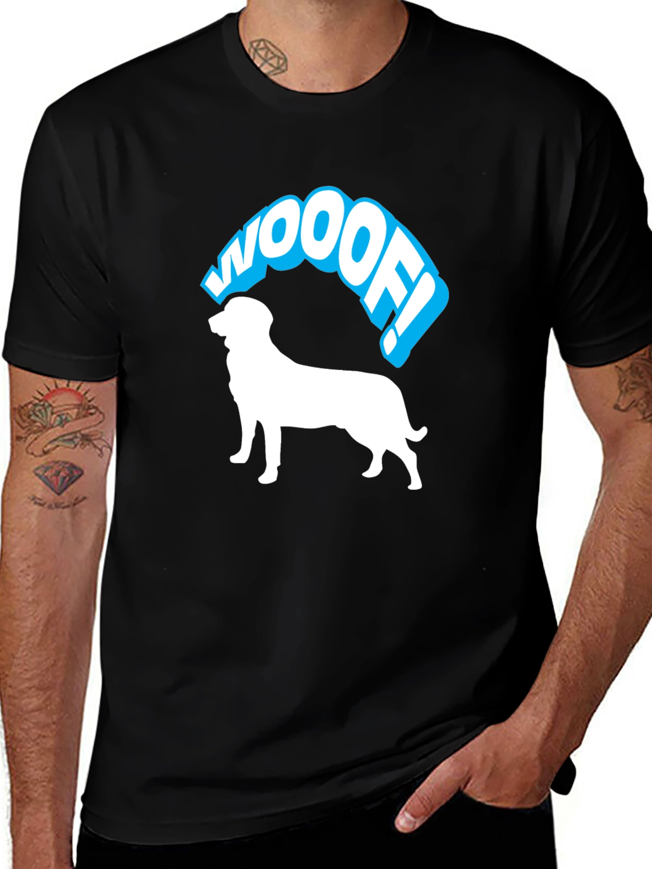 Variant 25 of Woof! Dog Silhouette T-Shirt - Black