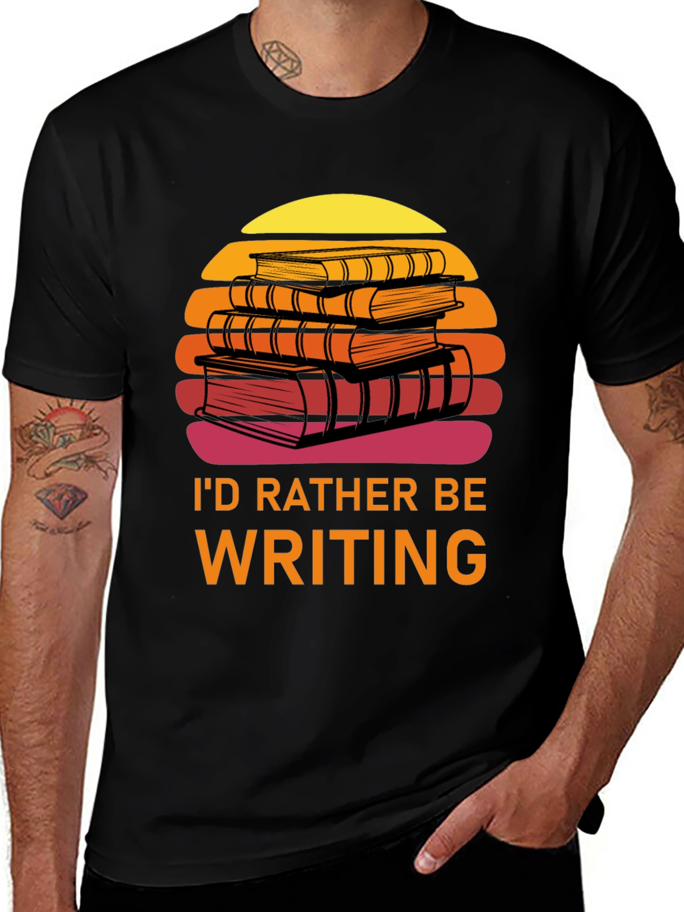 Variant 13 of Writer's Sunset T-Shirt - I'd Rather Be Writing