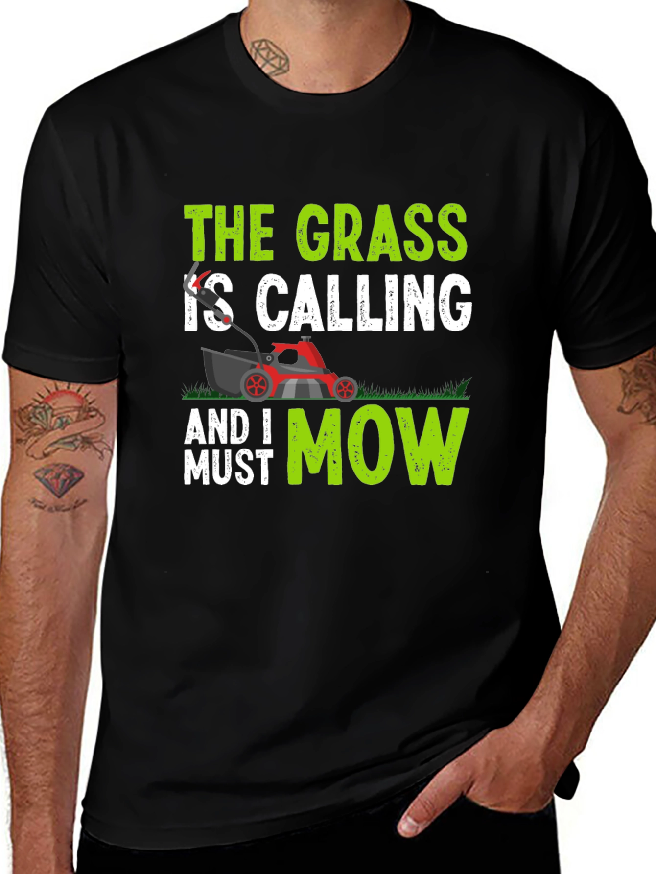 Variant 16 of The Grass Is Calling T-Shirt - Lawn Mowing Tee