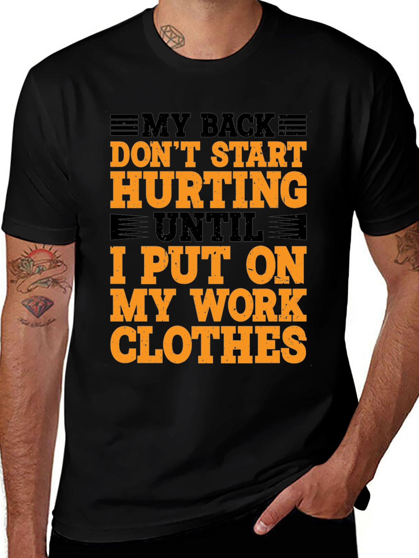 Funny Back Pain Work Clothes Graphic T-Shirt