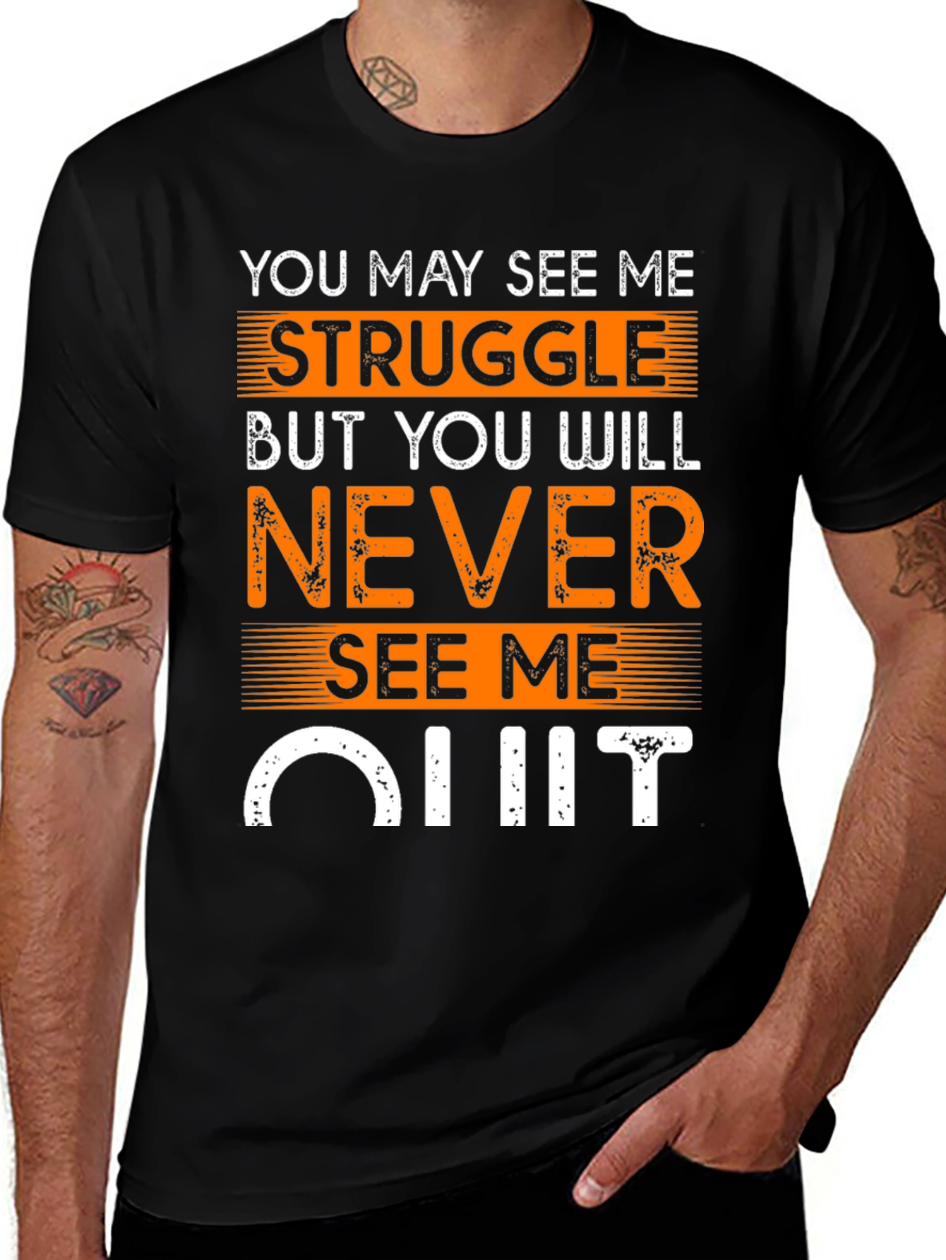 Variant 13 of Motivational T-Shirt: Never Quit