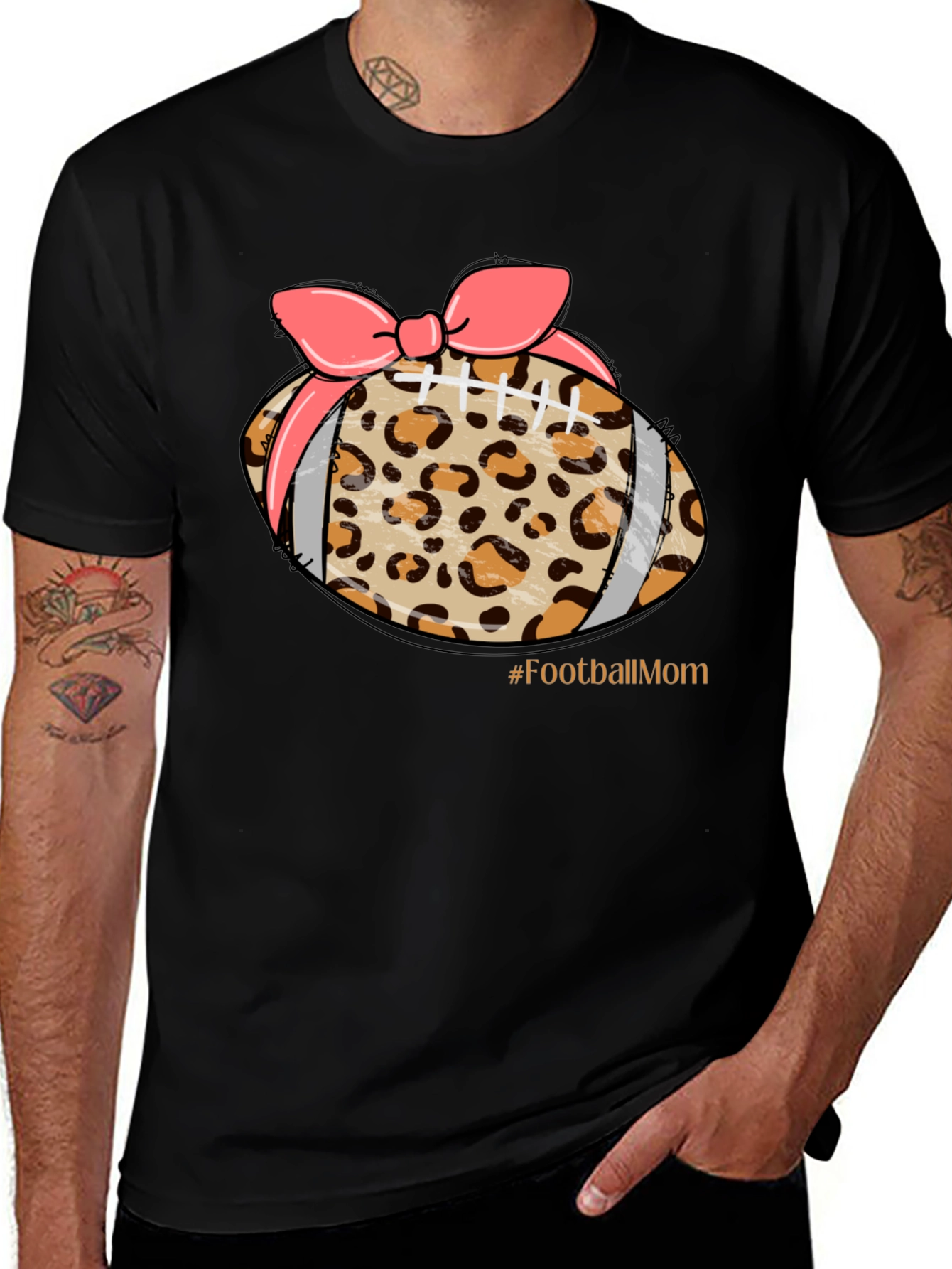 Variant 7 of Football Mom Leopard Print T-Shirt
