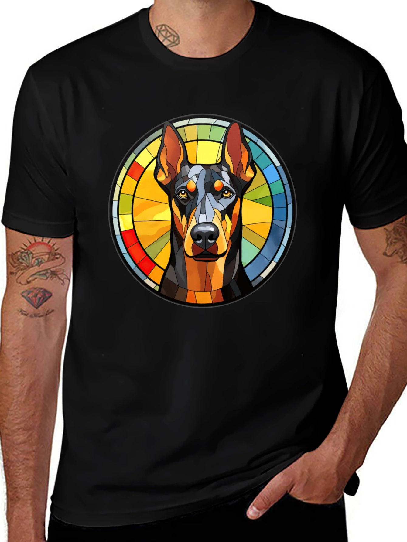 Doberman Dog Graphic Tee - Artistic Dog Lover T-Shirt