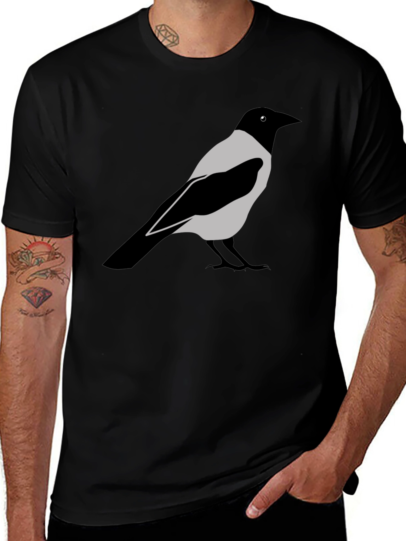 Variant 21 of Raven Graphic T-Shirt - Classic Crow Design