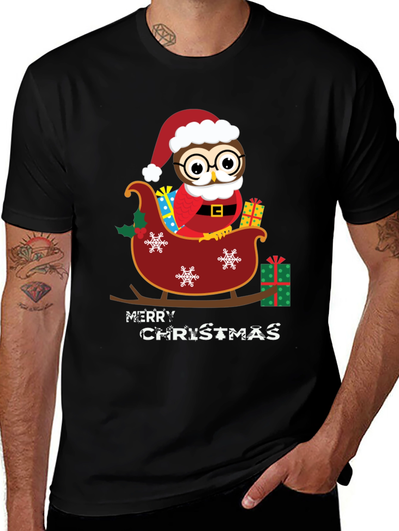 Variant 16 of Festive Owl Christmas T-Shirt