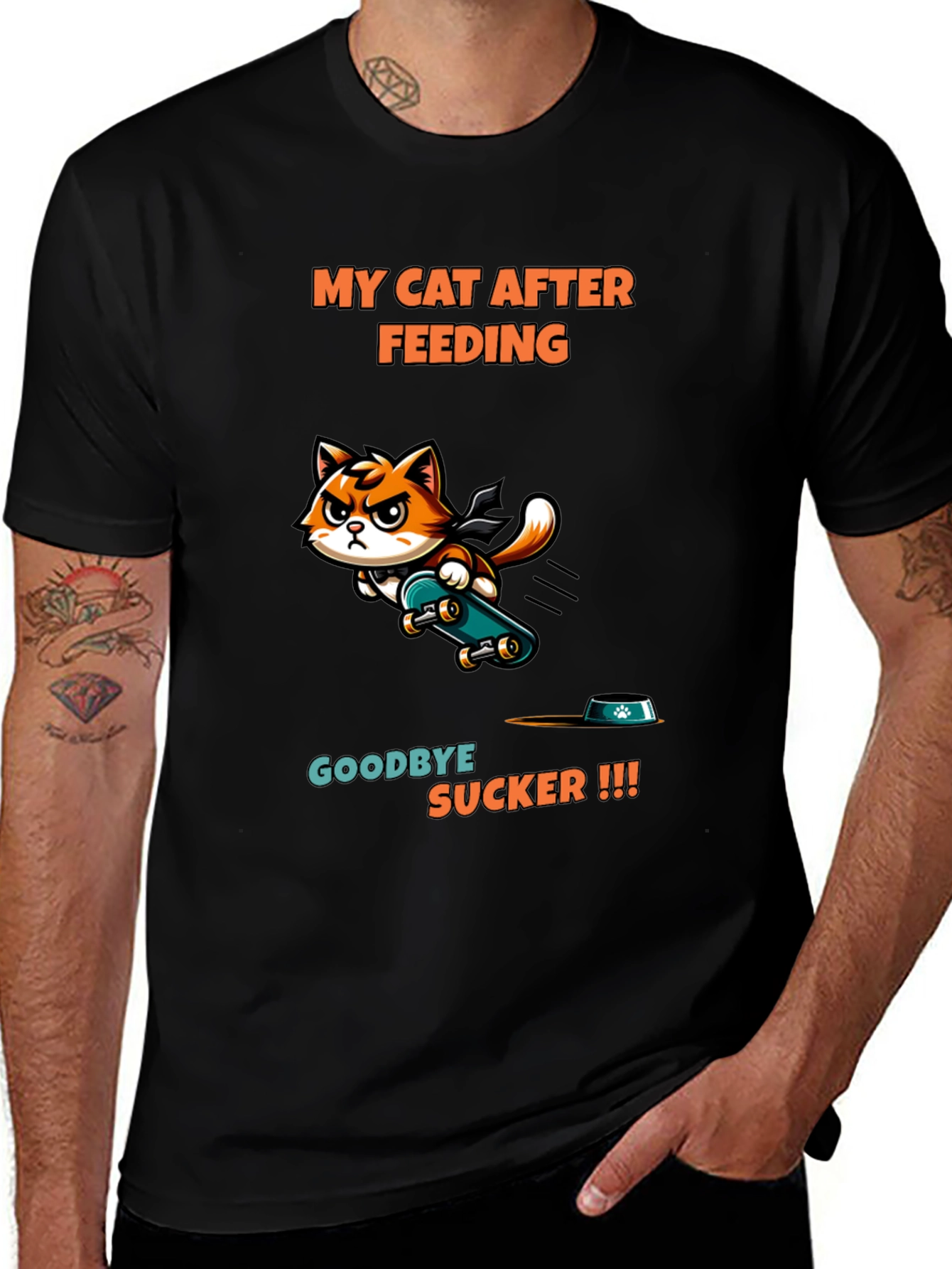 Variant 23 of My Cat After Feeding Black T-Shirt