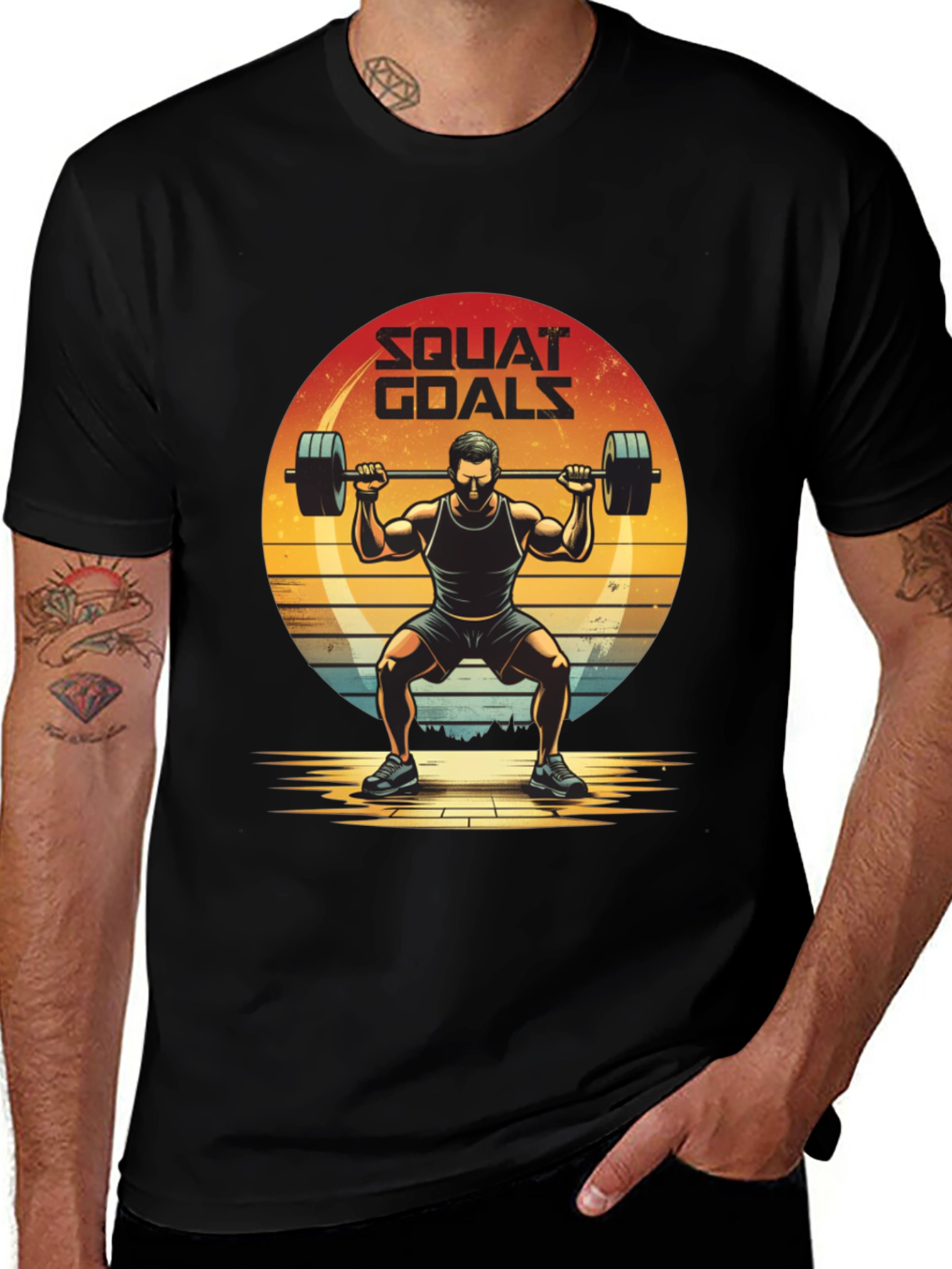 Variant 13 of Squat Goals Black Graphic Tee