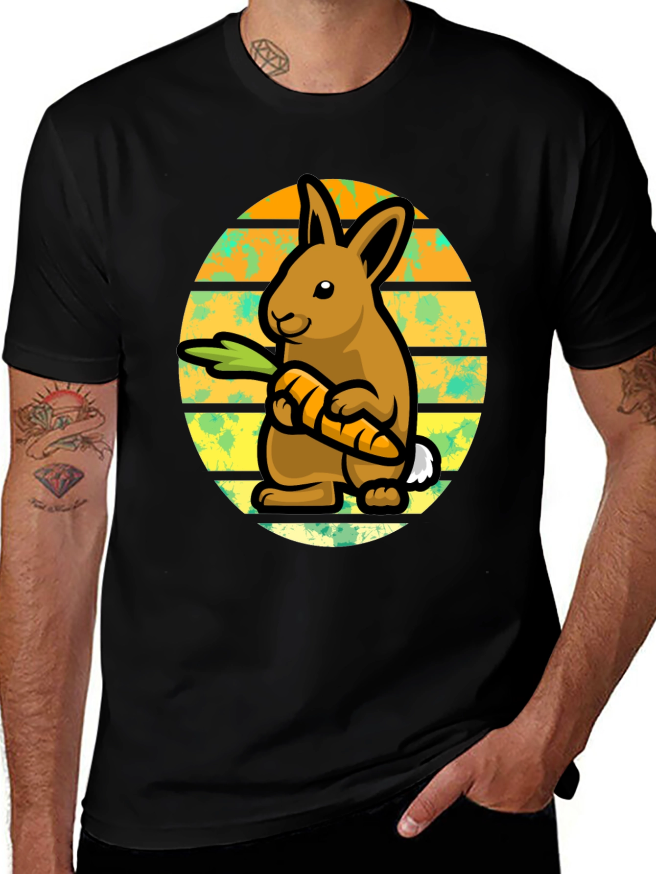 Variant 6 of Cute Bunny Carrot Graphic T-Shirt