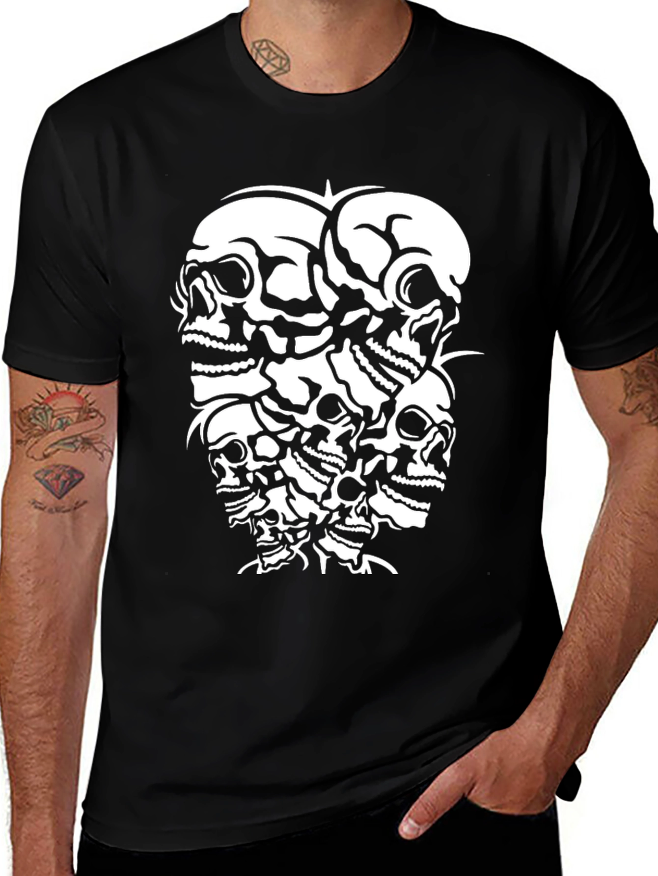Variant 23 of Skull Pile Graphic Tee - Black T-Shirt